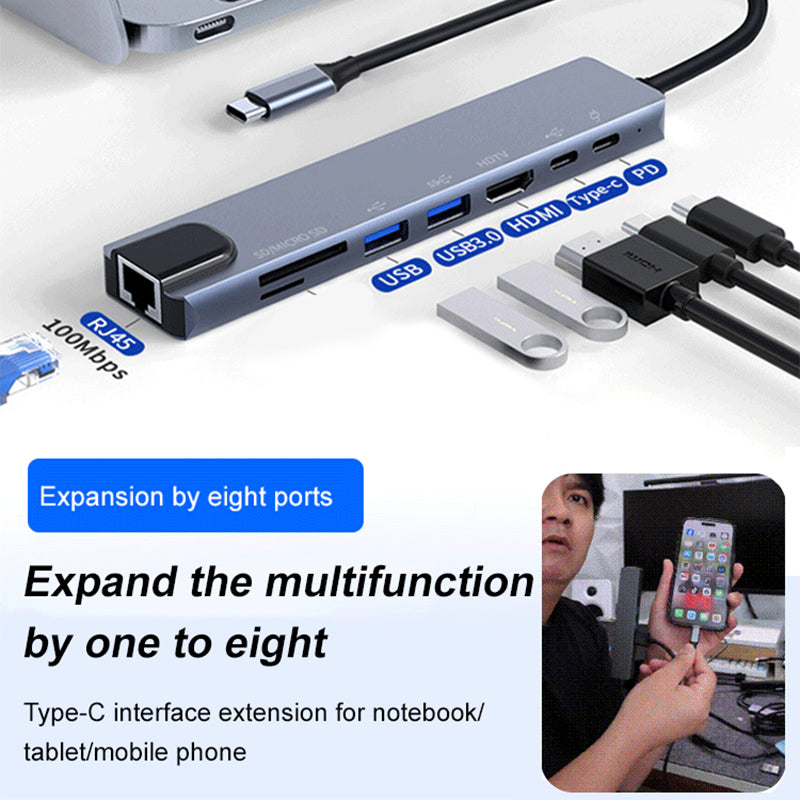 📢📢49% OFF!!⏰Eight-In-One Multi-Interface Docking Station Converter