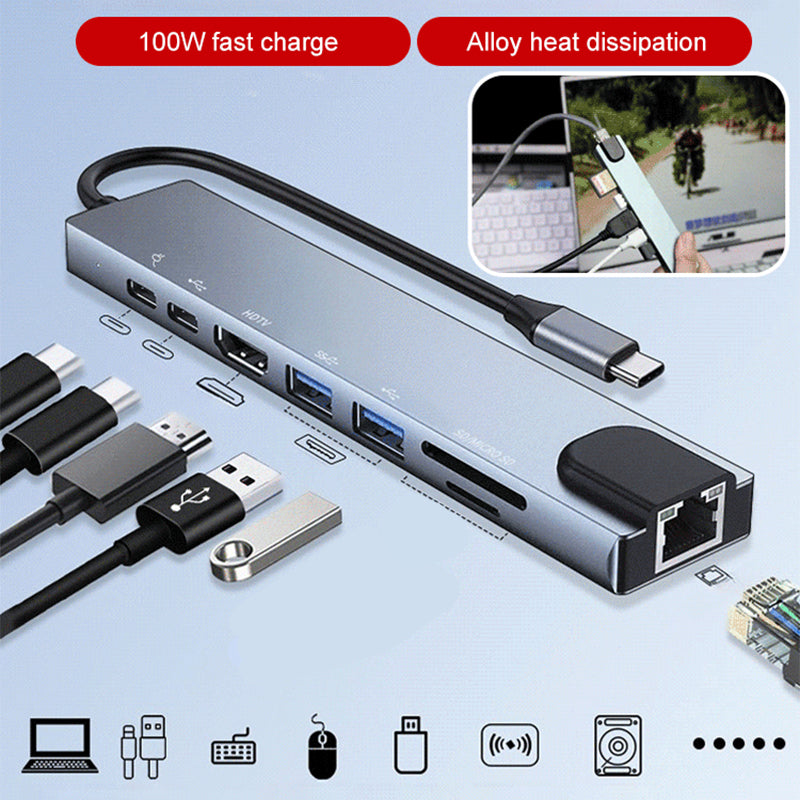 📢📢49% OFF!!⏰Eight-In-One Multi-Interface Docking Station Converter