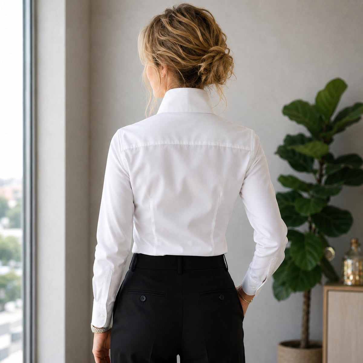 High 7.5 Inch Long Pointed Collar Shirt Women White Cotton Shirt 70's Large Collar Gangster Big Vintage Shirt Karl Lagerfeld Style Tall Neck