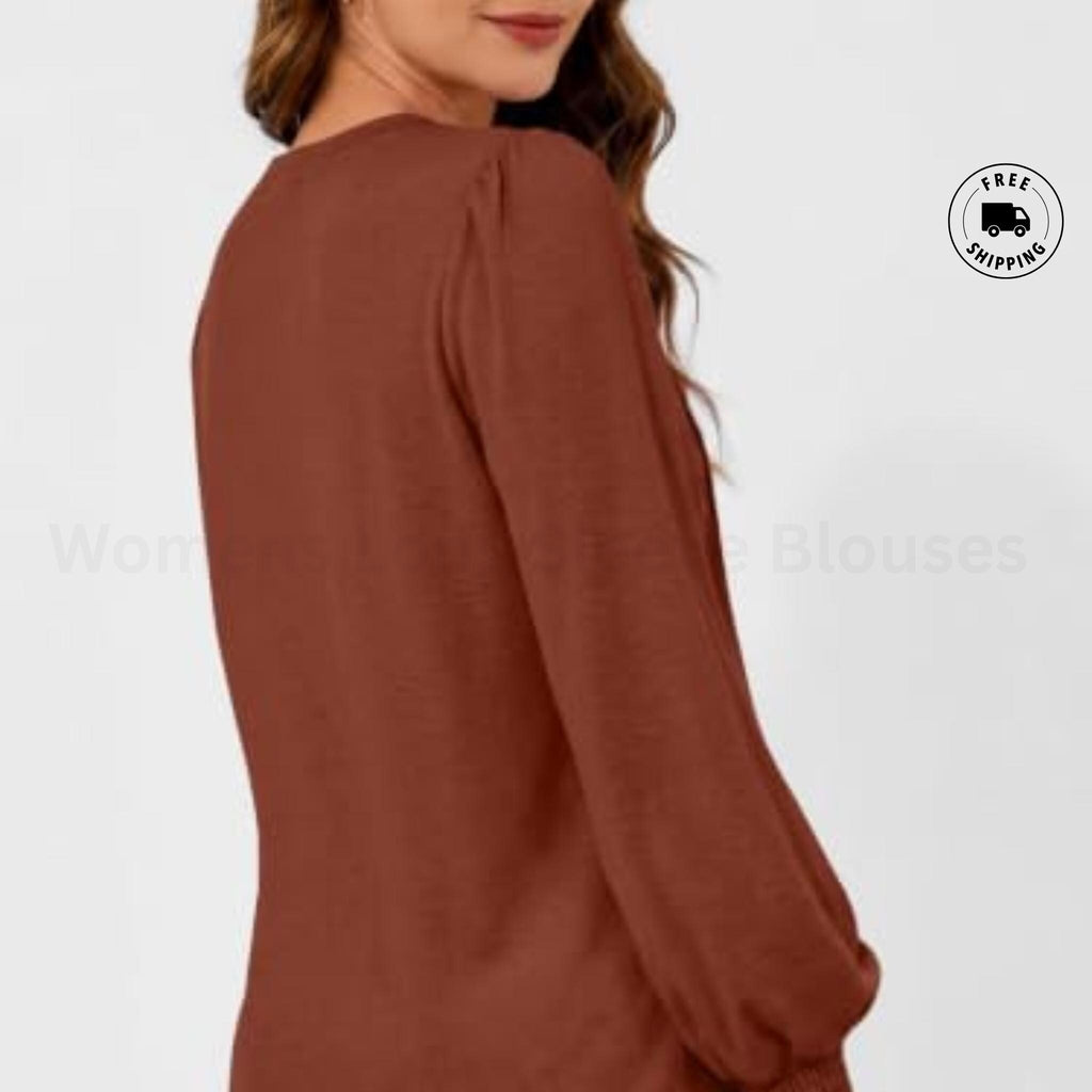Womens Long Sleeve Blouses Fall Tops Business Casual Work Shirts Dressy Everyday Outfit