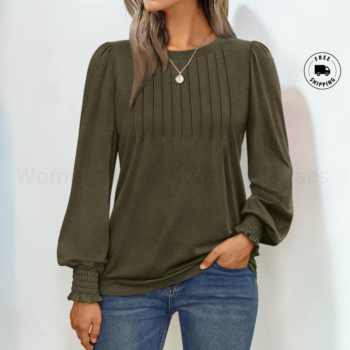 Womens Long Sleeve Blouses Fall Tops Business Casual Work Shirts Dressy Everyday Outfit