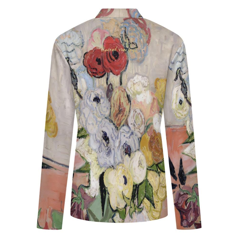 Van Gogh Sweater | Bouquet of Flowers| Cardigan | Full Sleeve Blouse | S–6XL Plus size | Poppy Art | Art Teacher Gift|Fine Art Print