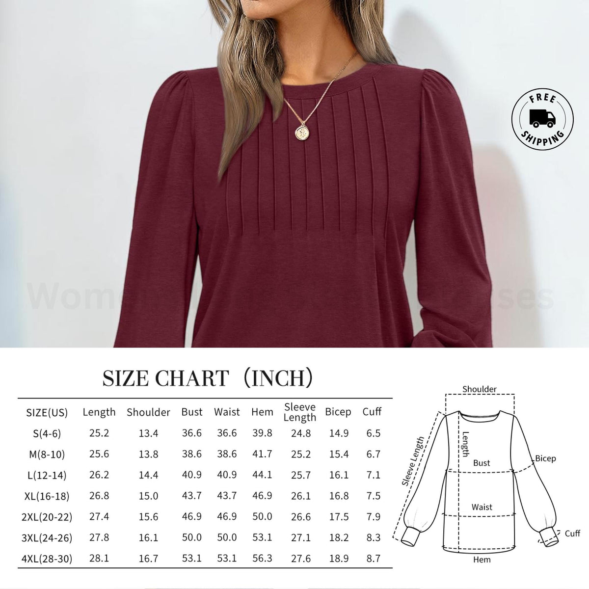 Womens Long Sleeve Blouses Fall Tops Business Casual Work Shirts Dressy Everyday Outfit