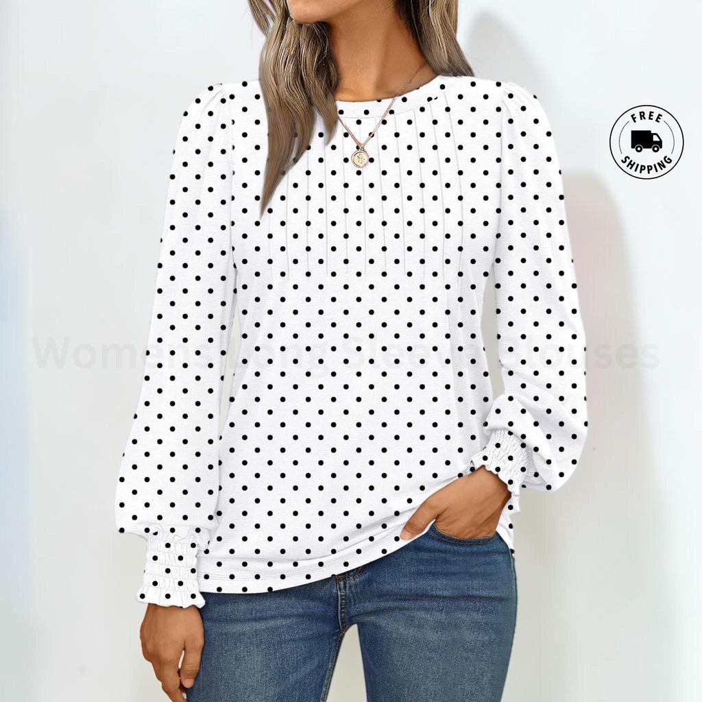 Womens Long Sleeve Blouses Fall Tops Business Casual Work Shirts Dressy Everyday Outfit