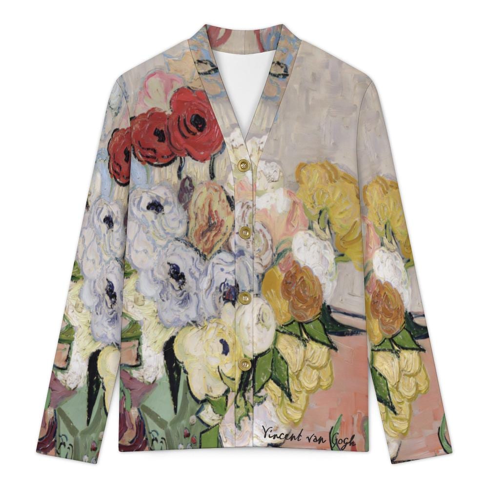 Van Gogh Sweater | Bouquet of Flowers| Cardigan | Full Sleeve Blouse | S–6XL Plus size | Poppy Art | Art Teacher Gift|Fine Art Print