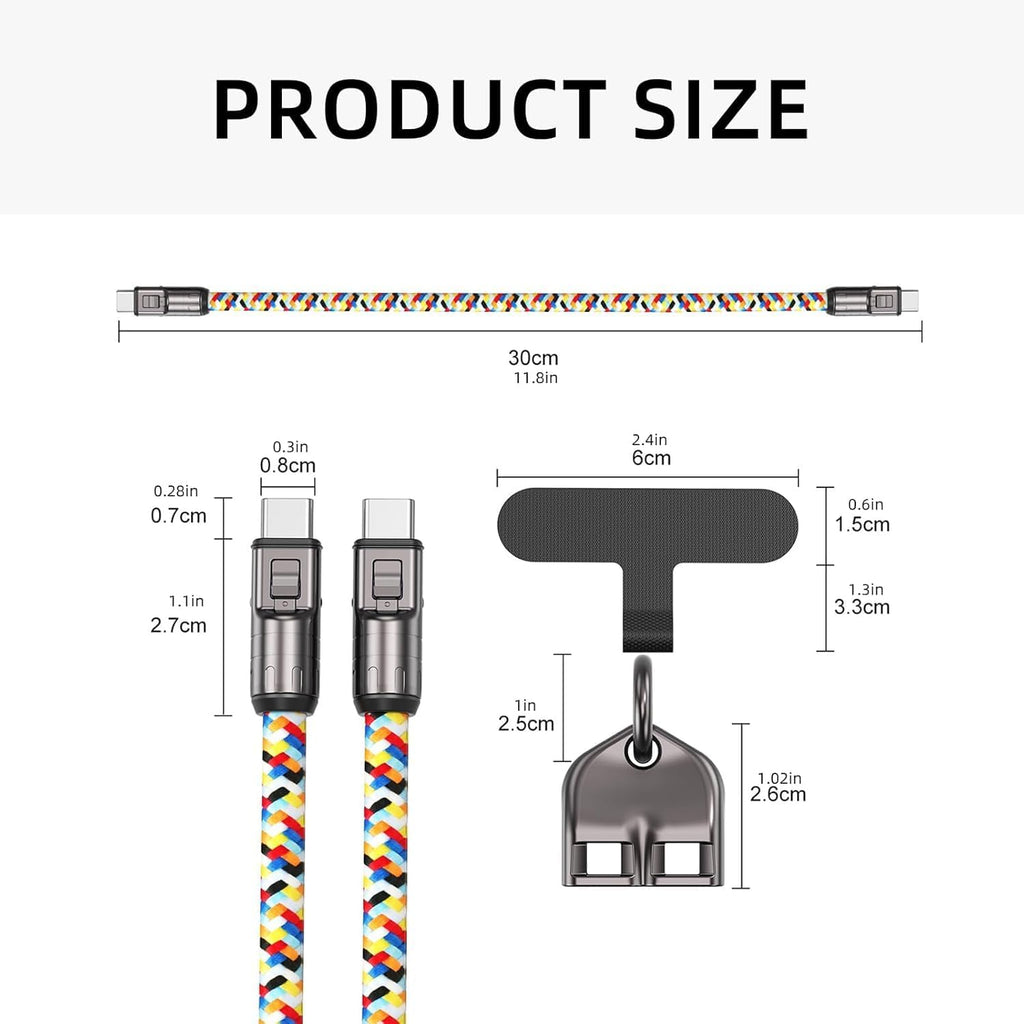 2 IN 1 Cell Phone Lanyard Fast Charging Data Cable