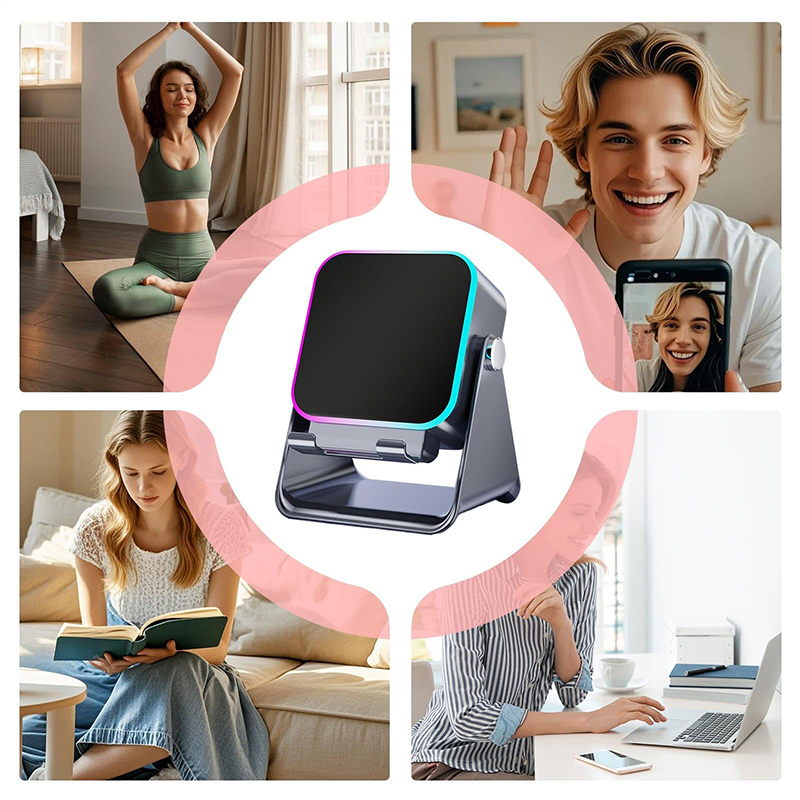 5-in-1 Wireless Induction Bluetooth Speaker with Adjustable Phone Stand