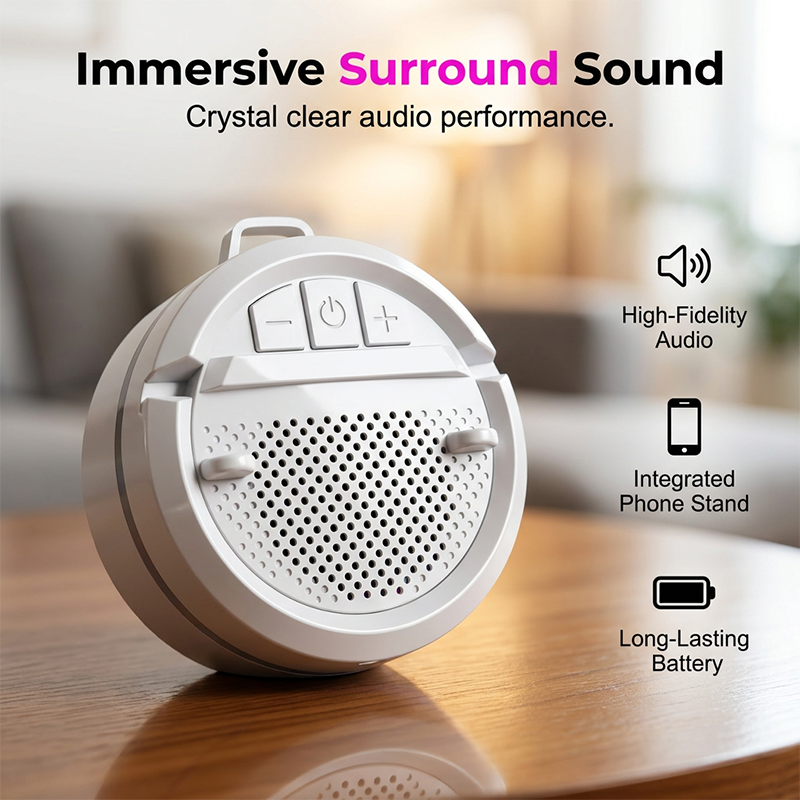 Portable Bluetooth Speaker with RGB Lights & Phone Stand
