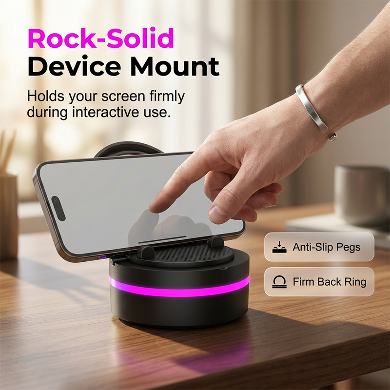 Portable Bluetooth Speaker with RGB Lights & Phone Stand