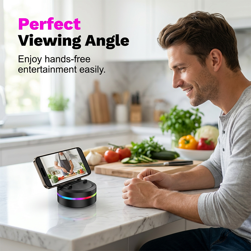 Portable Bluetooth Speaker with RGB Lights & Phone Stand